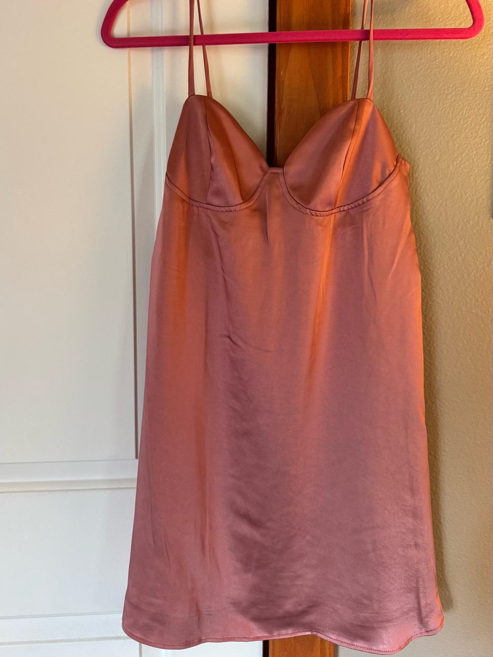 Wild Fable Satin Mini Dress in Rose Mauve